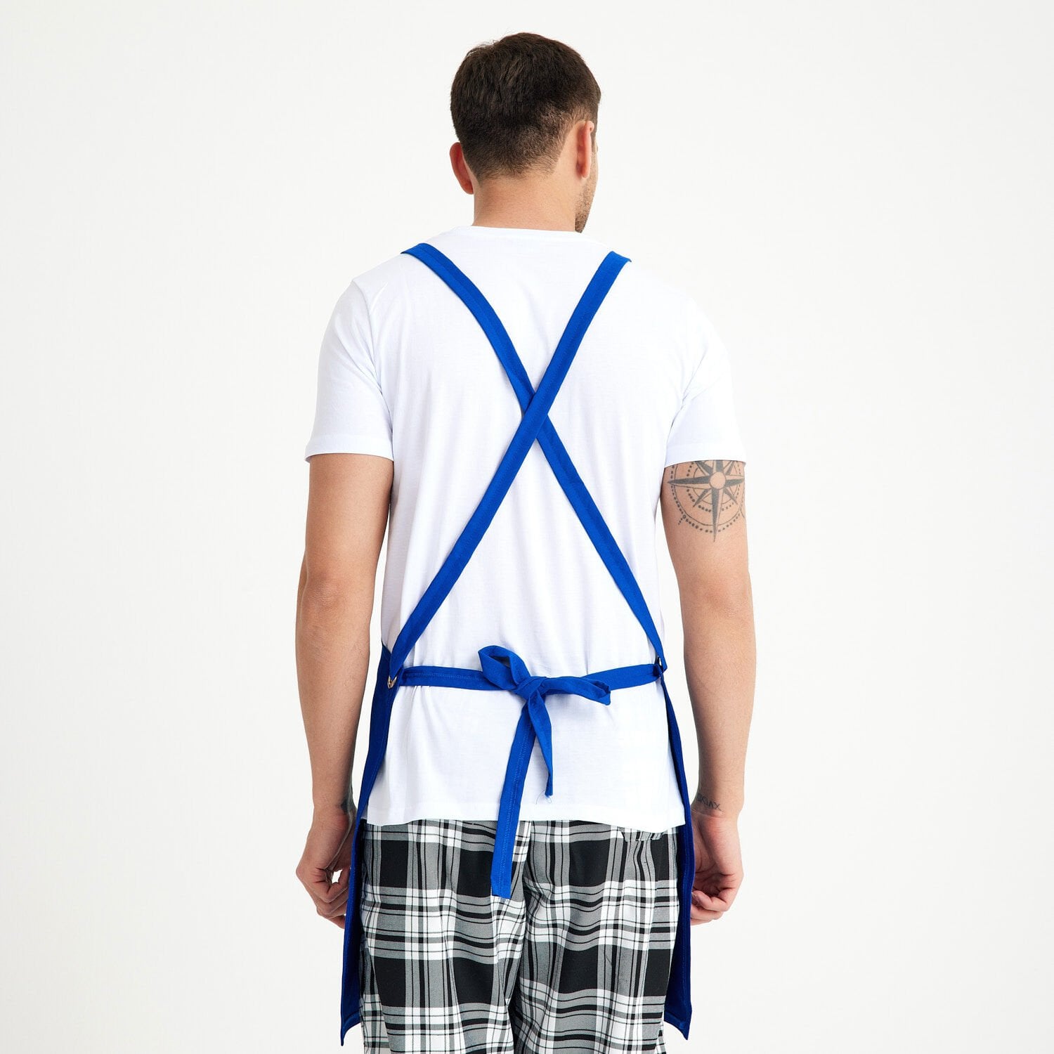 Çapraz Chef Askılı Önlük - Mavi