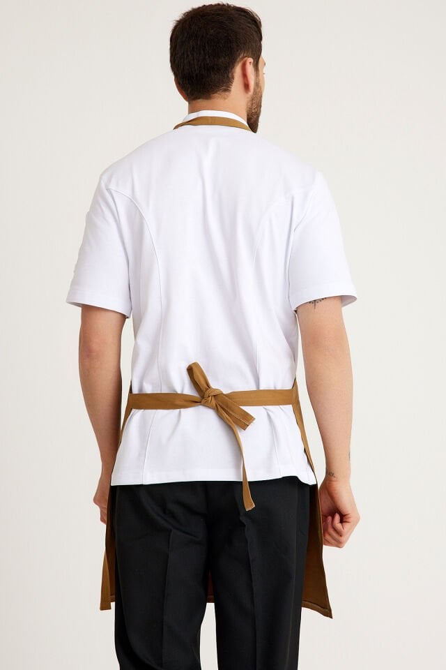 Açık Kahve Kot Askılı Cepli Önlük