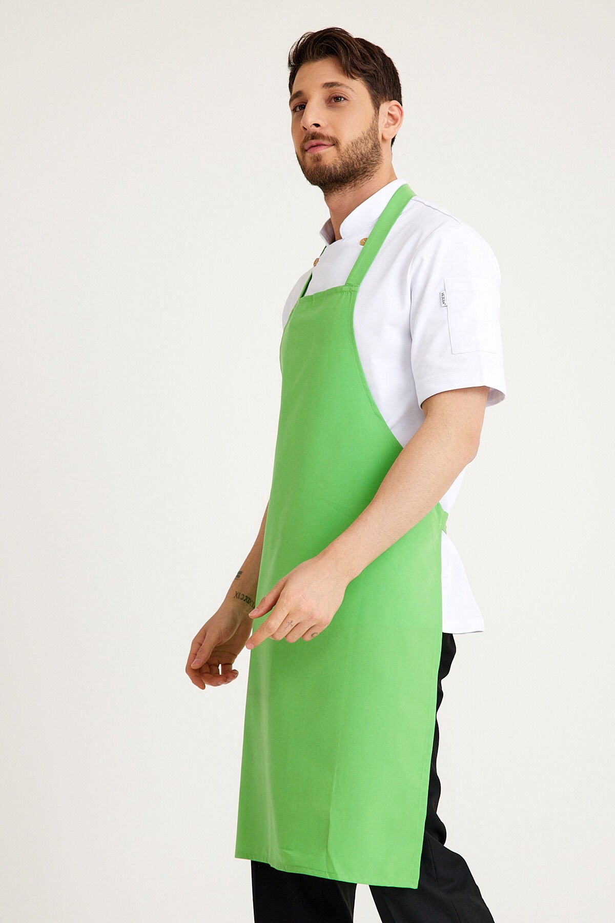 Elma Yeşili Geniş Kuşak Askılı Önlük