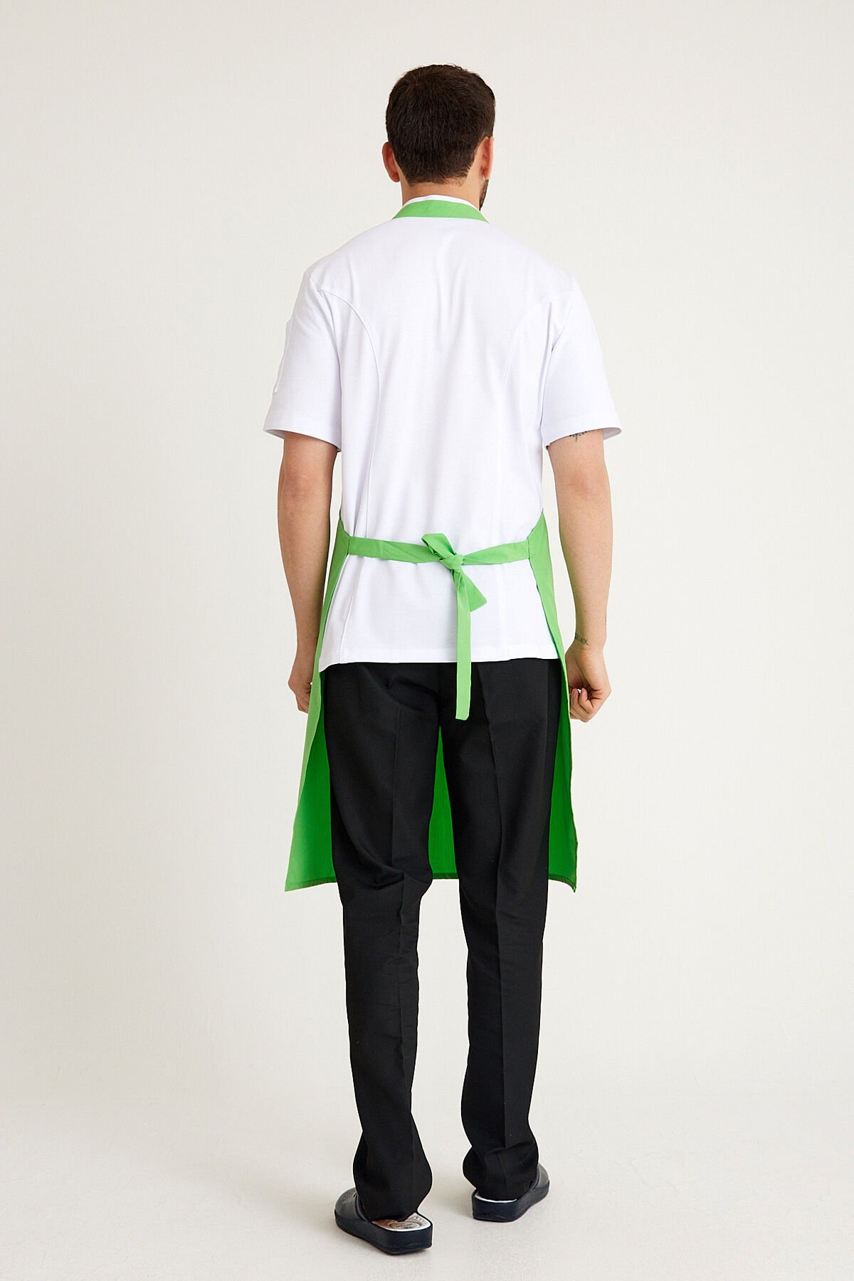 Elma Yeşili Geniş Kuşak Askılı Önlük