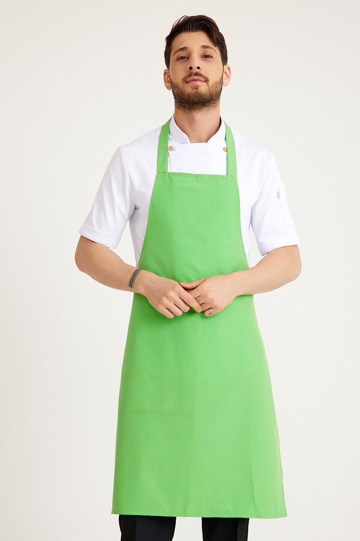 Elma Yeşili Geniş Kuşak Askılı Önlük