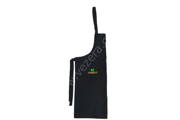 Firma Logo Nakışlı Cepli Modelli Askılı Önlük