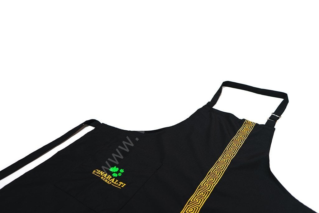 Firma Logo Nakışlı Cepli Modelli Askılı Önlük