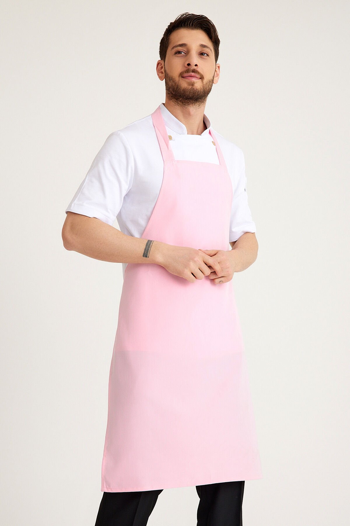 Pembe Geniş Kuşak Askılı Önlük