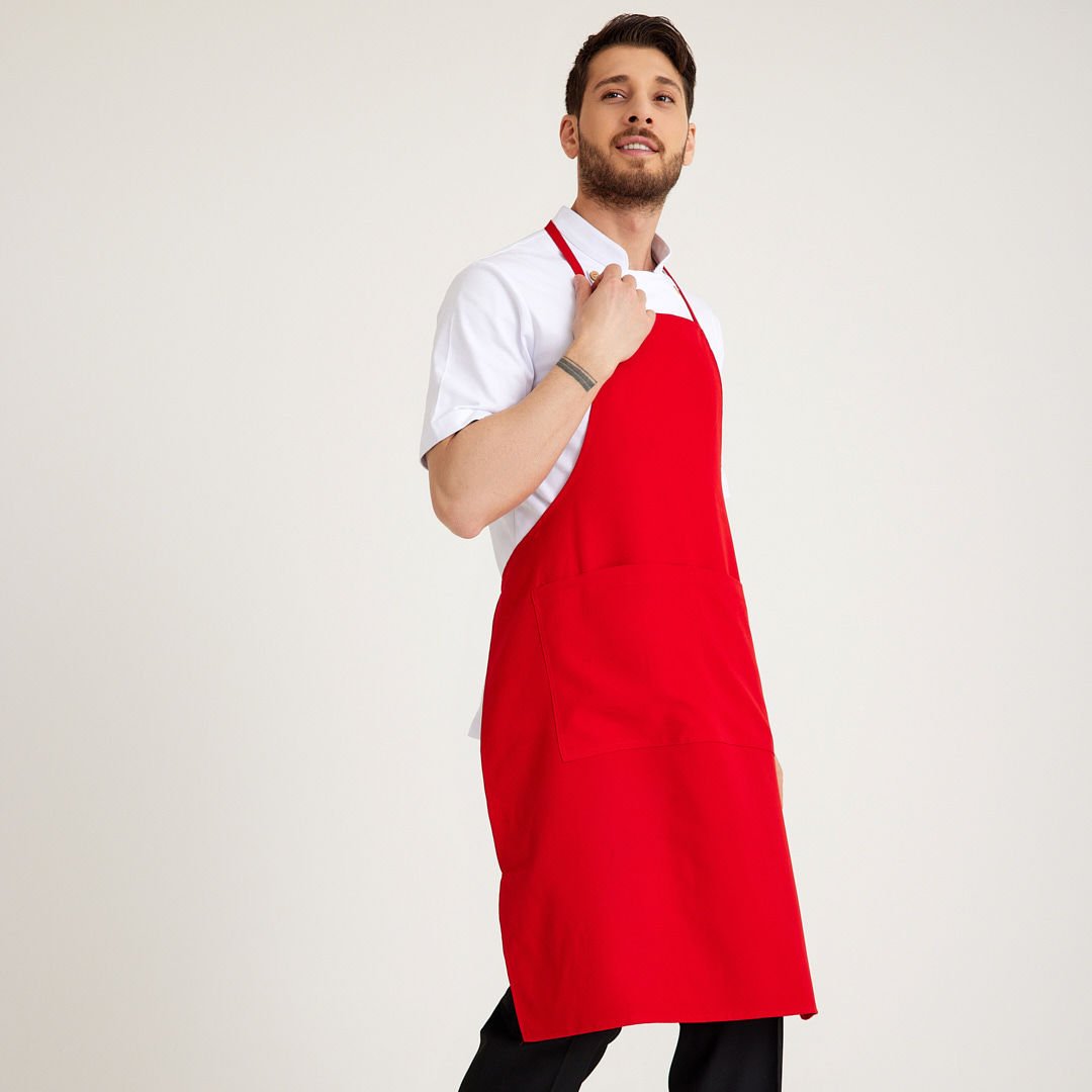 Kırmızı Cepli Askılı Önlük