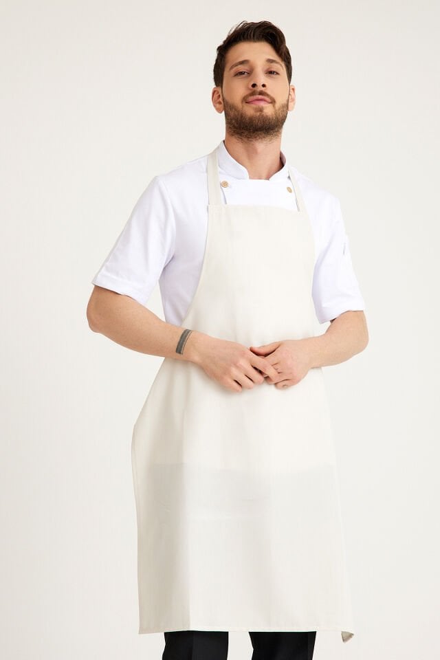 Ekru Geniş Kuşak Askılı Önlük