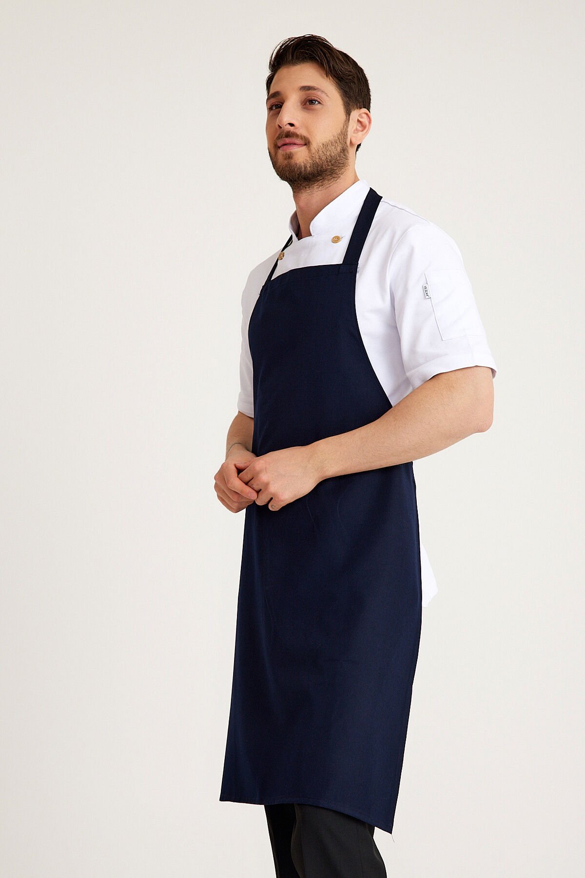 Lacivert Geniş Kuşak Askılı Önlük