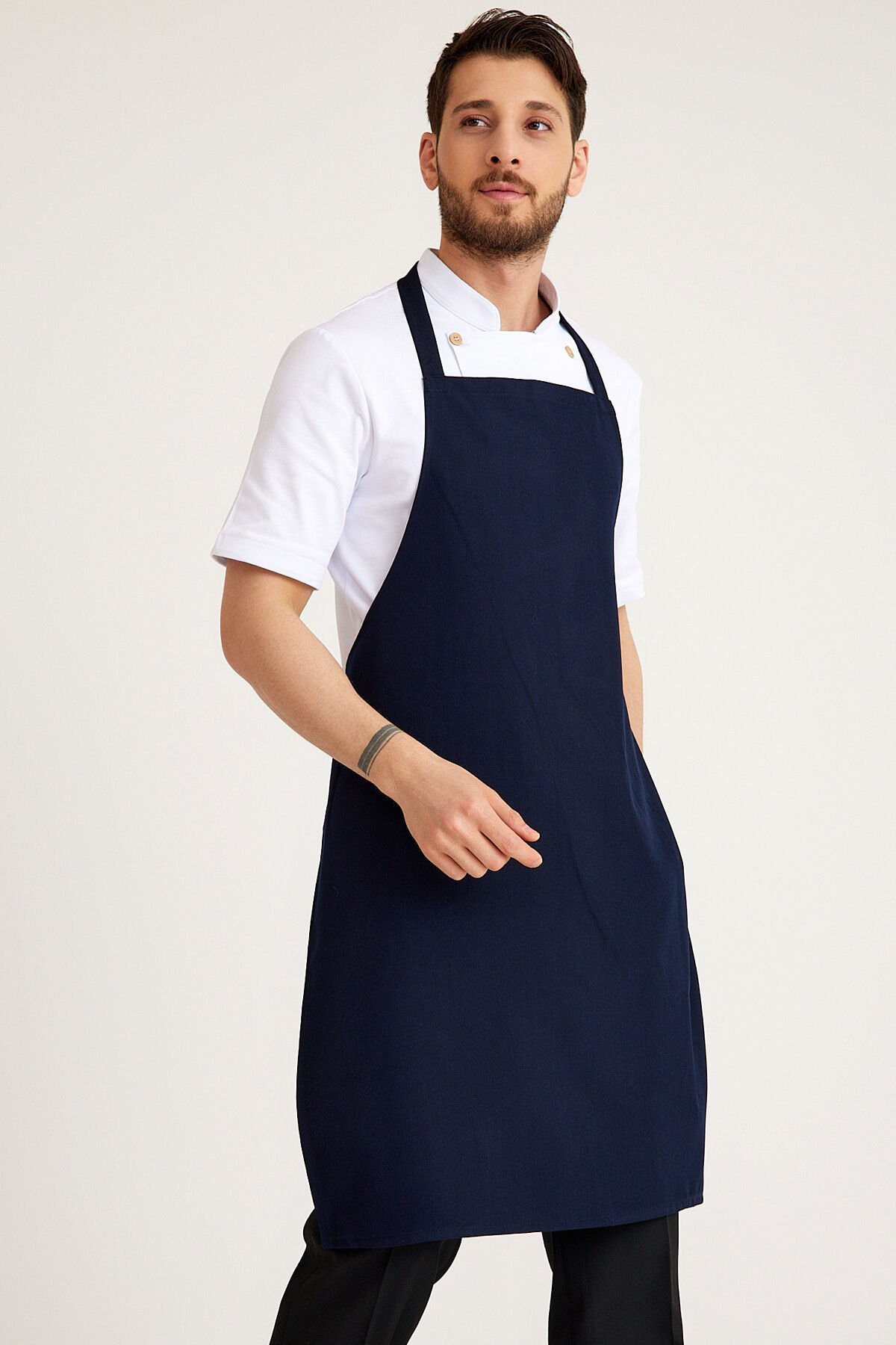 Lacivert Geniş Kuşak Askılı Önlük