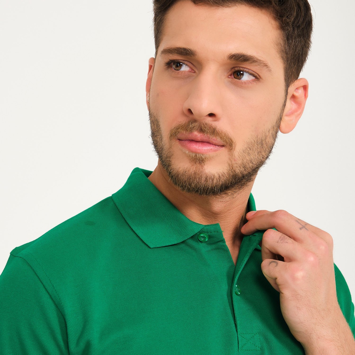 Yeşil Penye Lacoste Polo Yaka İş Tişörtü