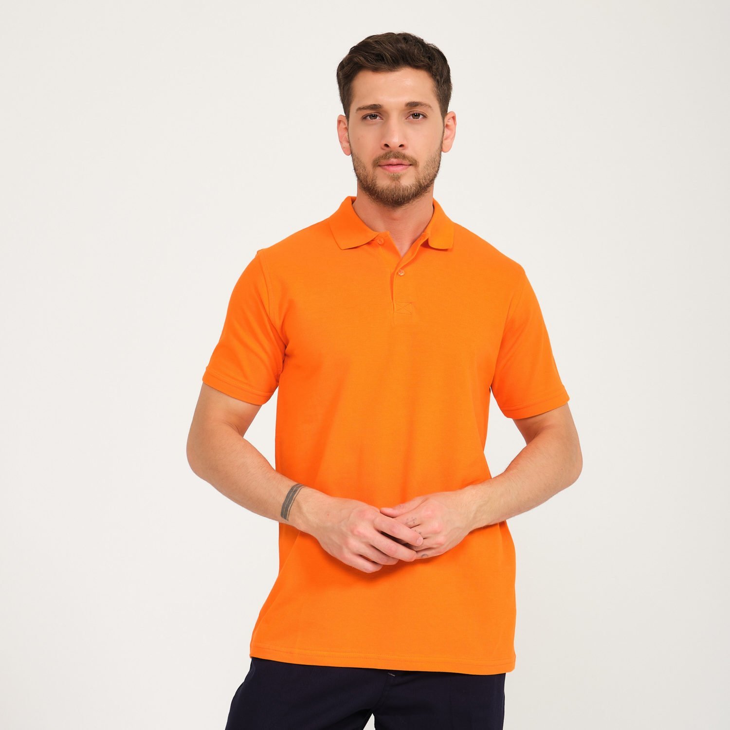 Turuncu Penye Lacoste Polo Yaka İş Tişörtü