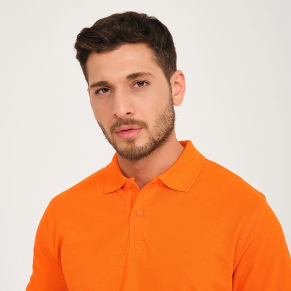 Turuncu Penye Lacoste Polo Yaka İş Tişörtü