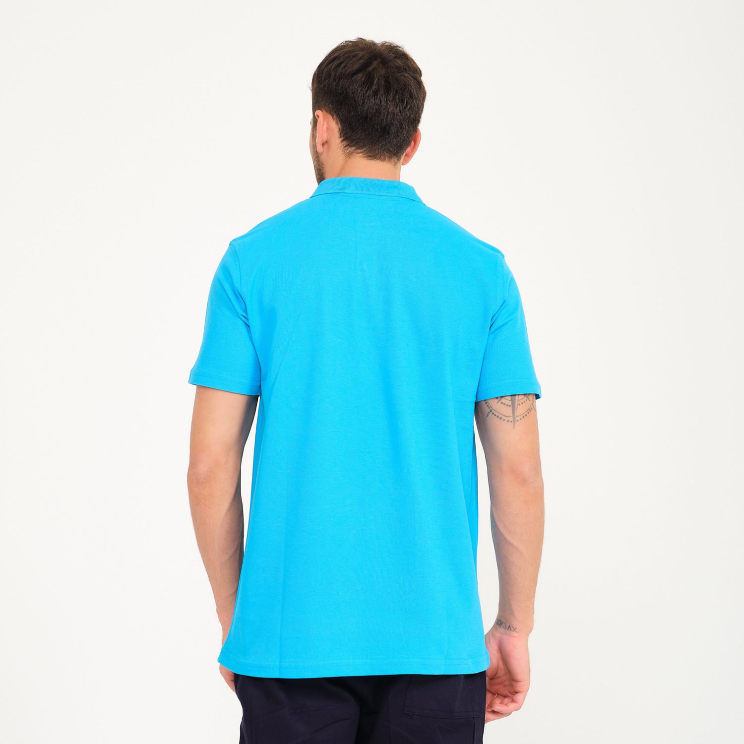 Turkuaz Penye Lacoste Polo Yaka İş Tişörtü