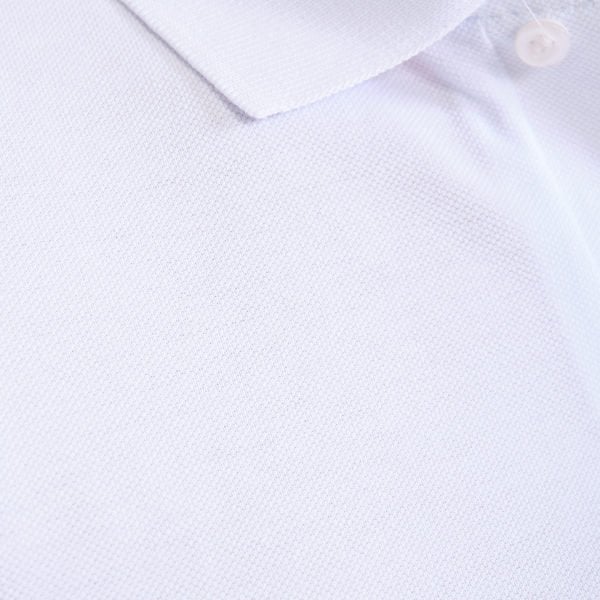 Beyaz Penye Lacoste Polo Yaka İş Tişörtü