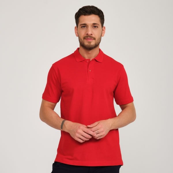 Kırmızı Penye Lacoste Polo Yaka İş Tişörtü