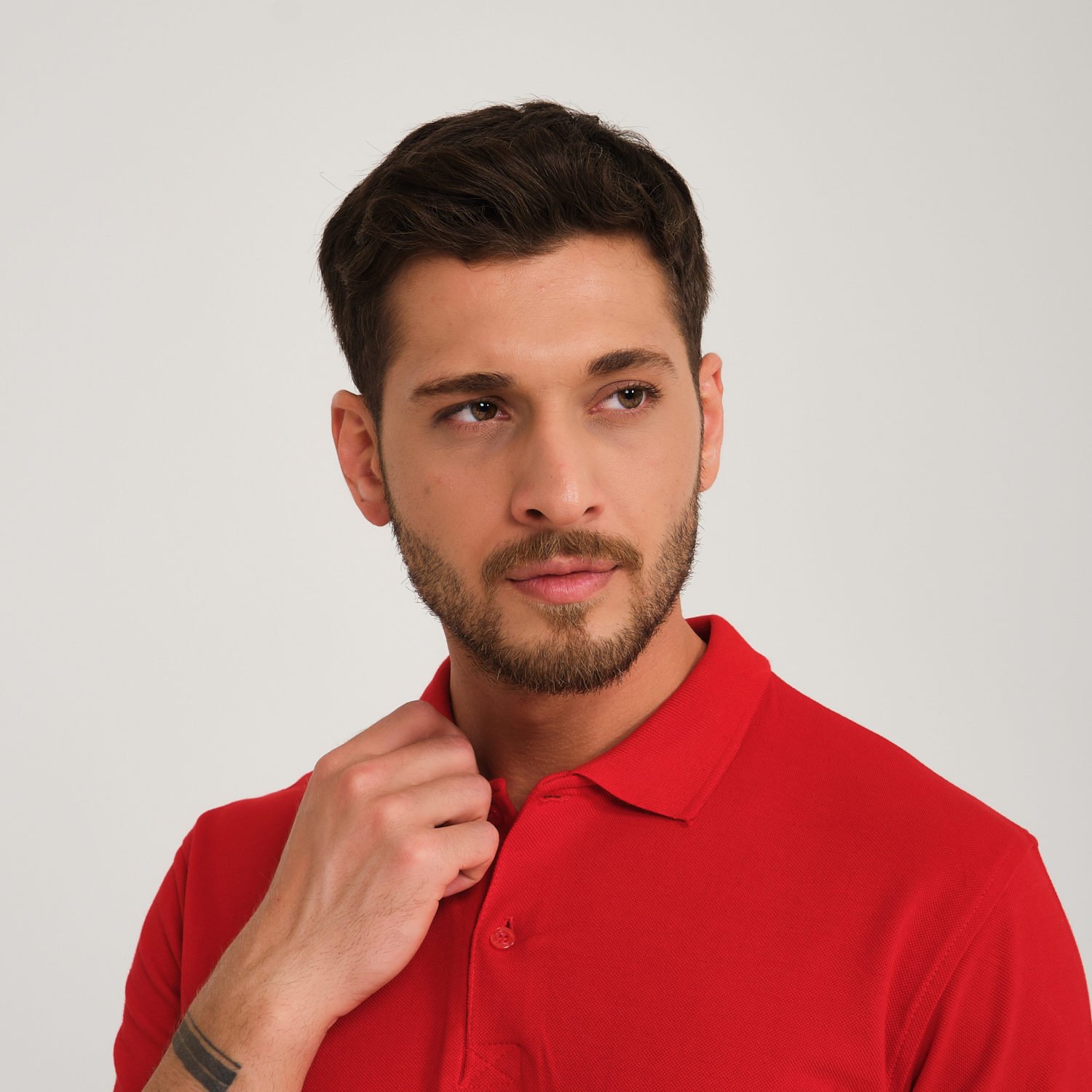 Kırmızı Penye Lacoste Polo Yaka İş Tişörtü