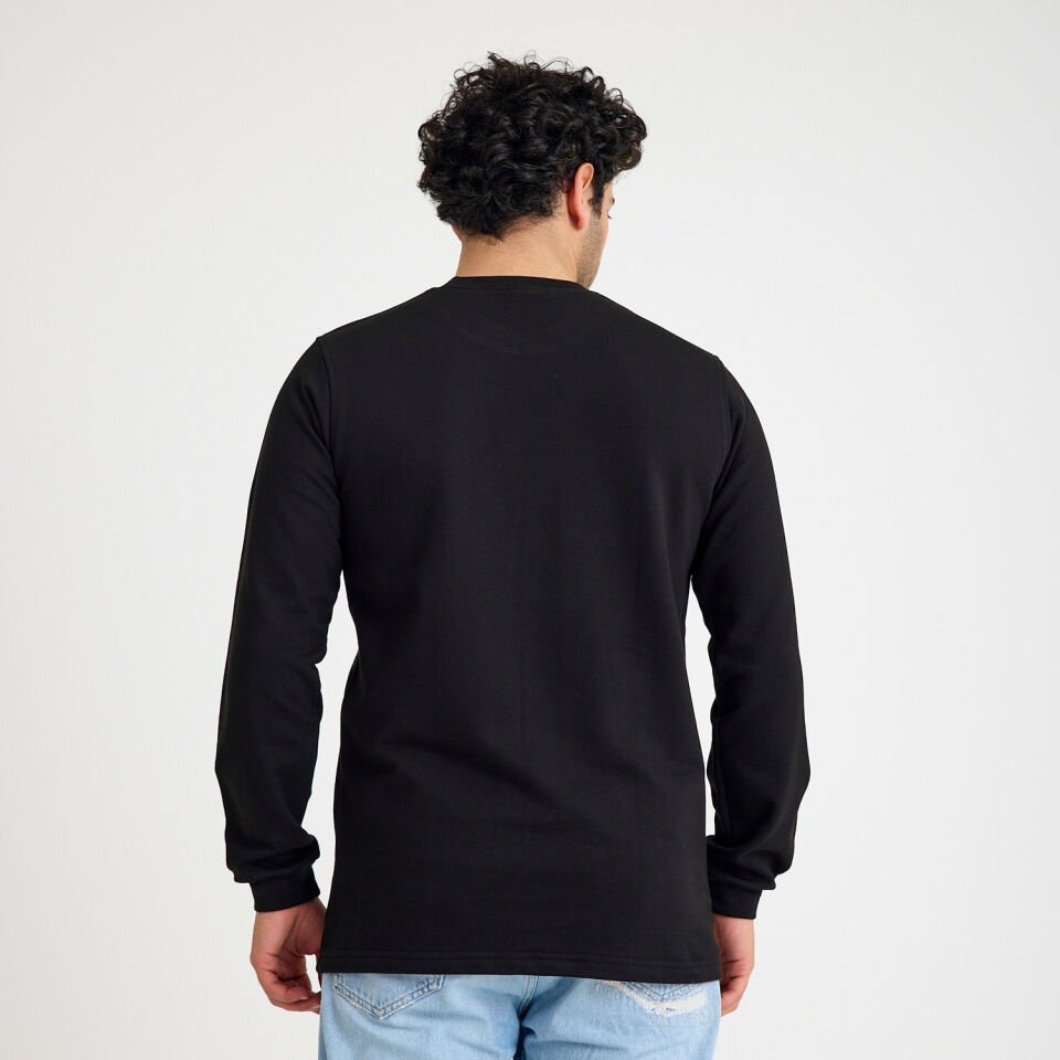 İki İplik Sweatshirt | Siyah