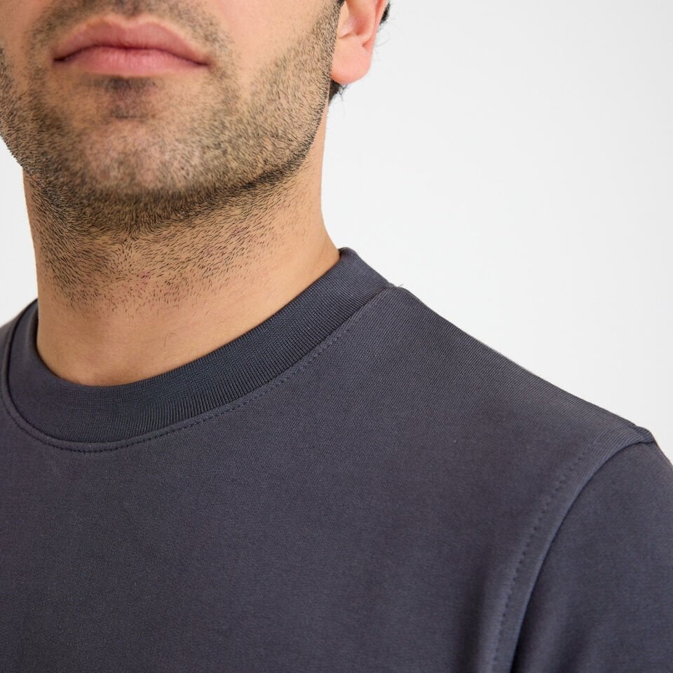 İki İplik Sweatshirt - Bisiklet Yaka | Füme