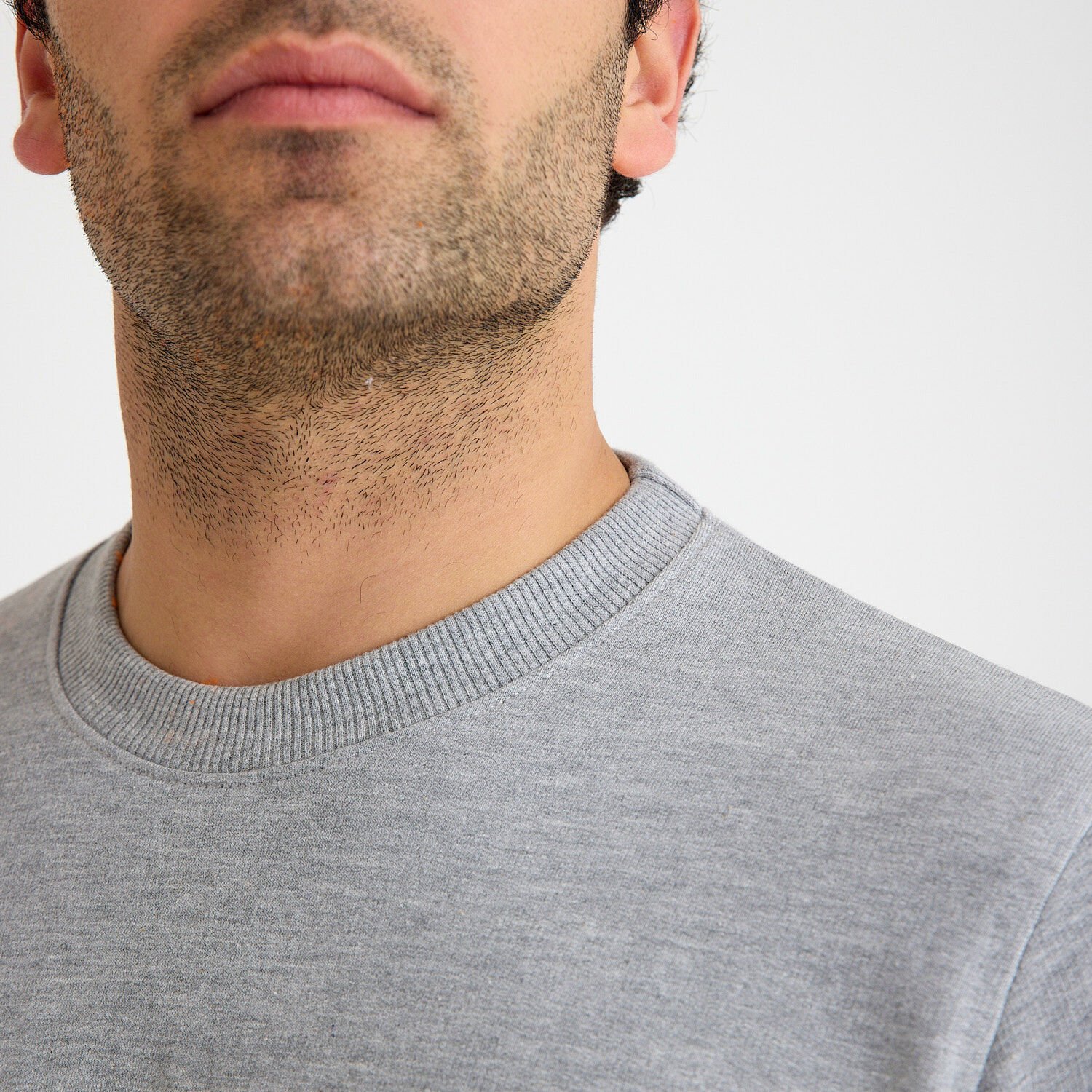 İki İplik Sweatshirt - Bisiklet Yaka | Gri