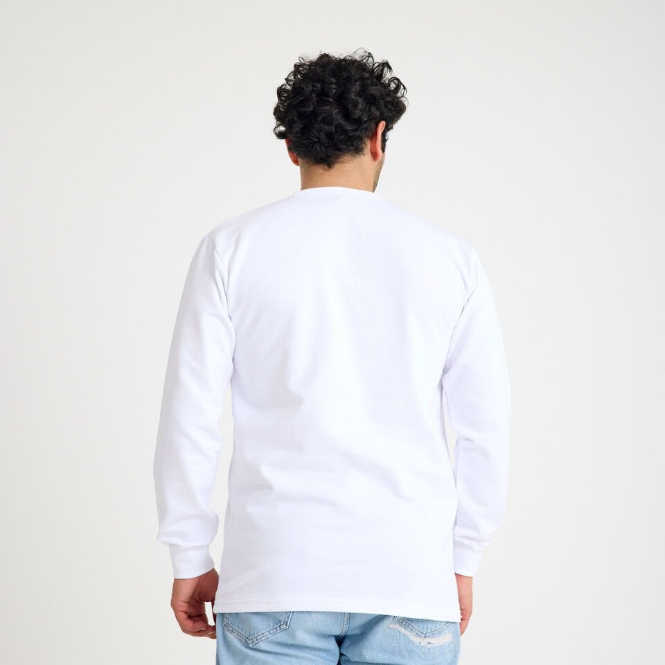 İki İplik Sweatshirt | Beyaz