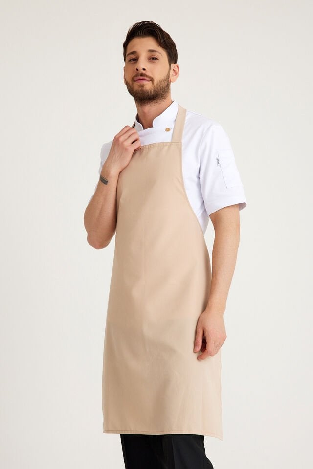 Bej Geniş Kuşak Askılı Önlük