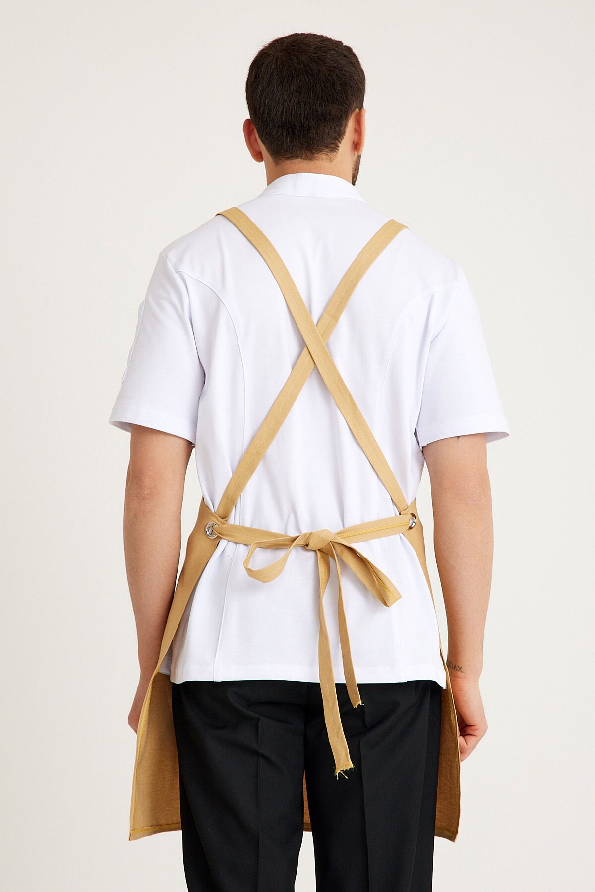 Çapraz Askılı Önlük - Bej