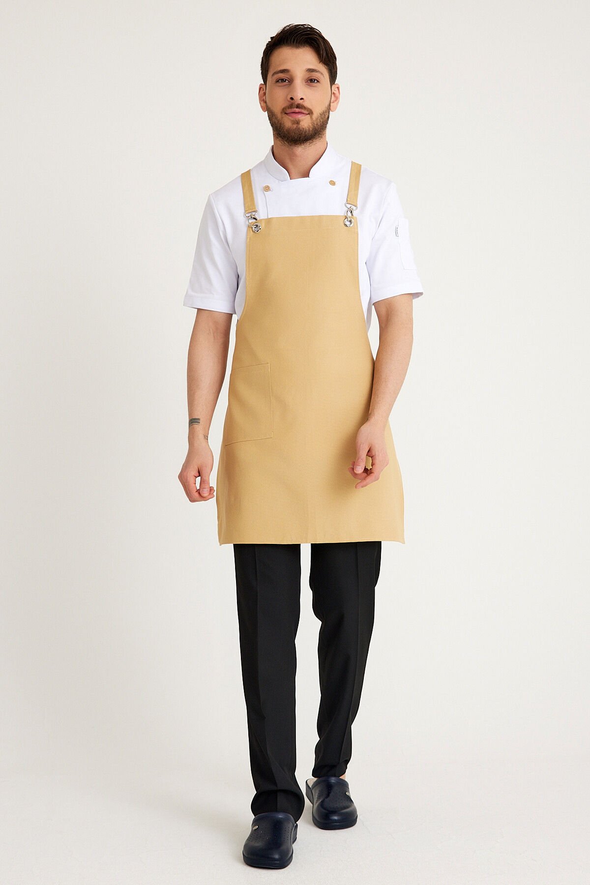 Çapraz Askılı Önlük - Bej