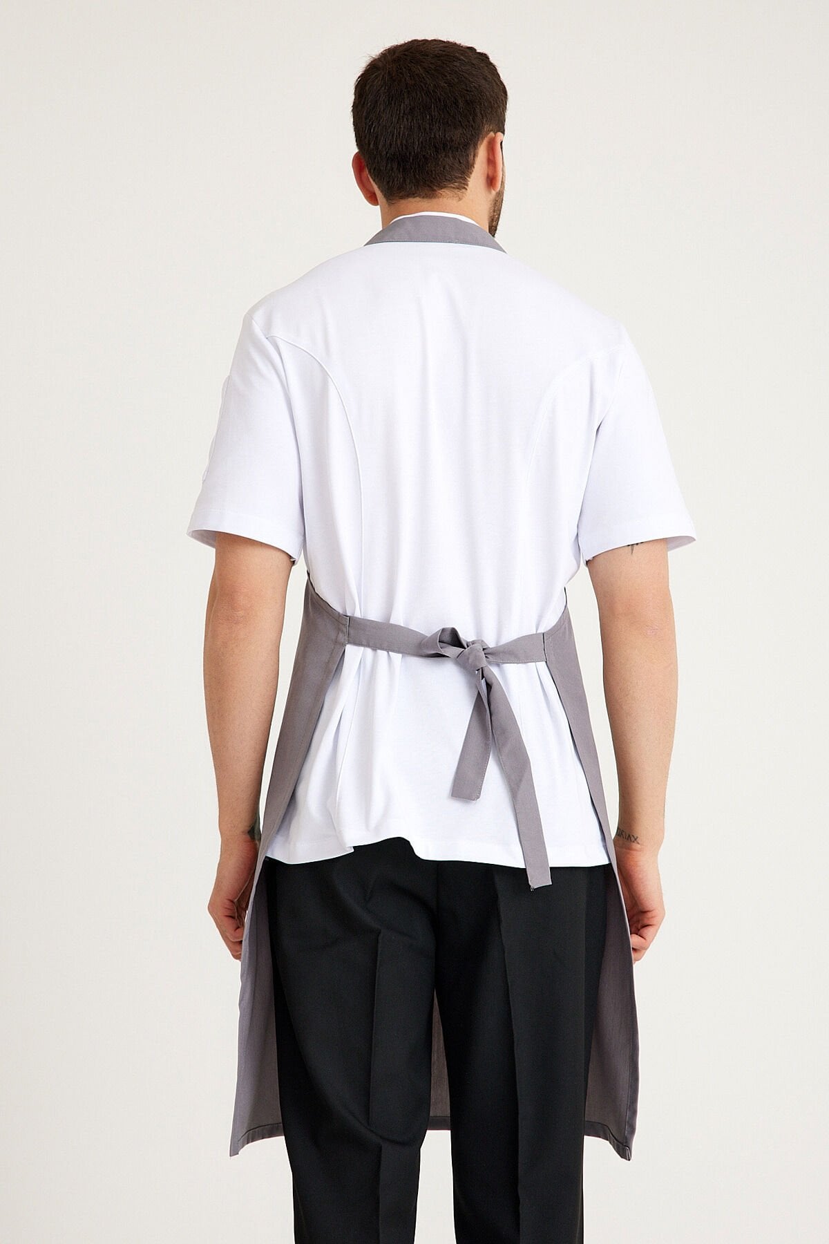 Gri Geniş Kuşak Askılı Önlük