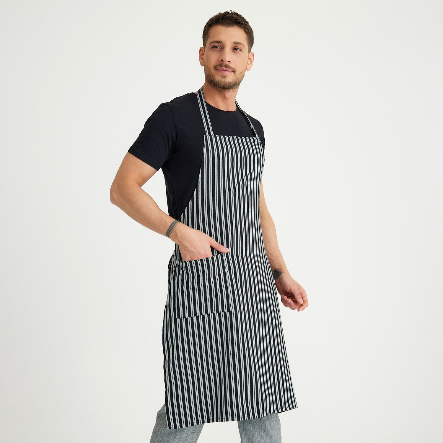 Kalın Çizgili Geniş Kuşak Askılı Önlük