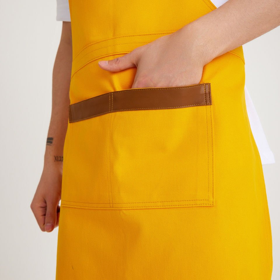 Sarı Kot Askılı Cepli Önlük