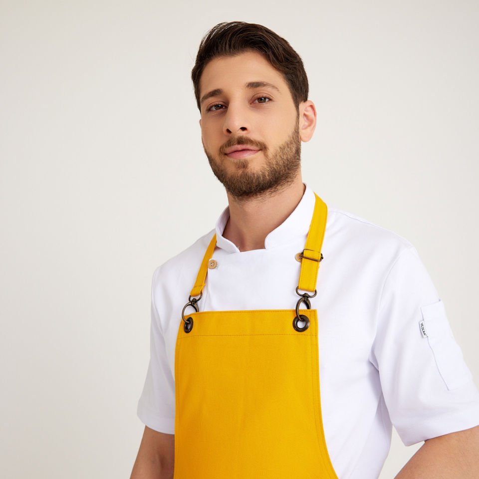 Sarı Kot Askılı Cepli Önlük