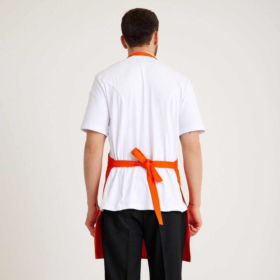 Turuncu Kot Askılı Cepli Önlük