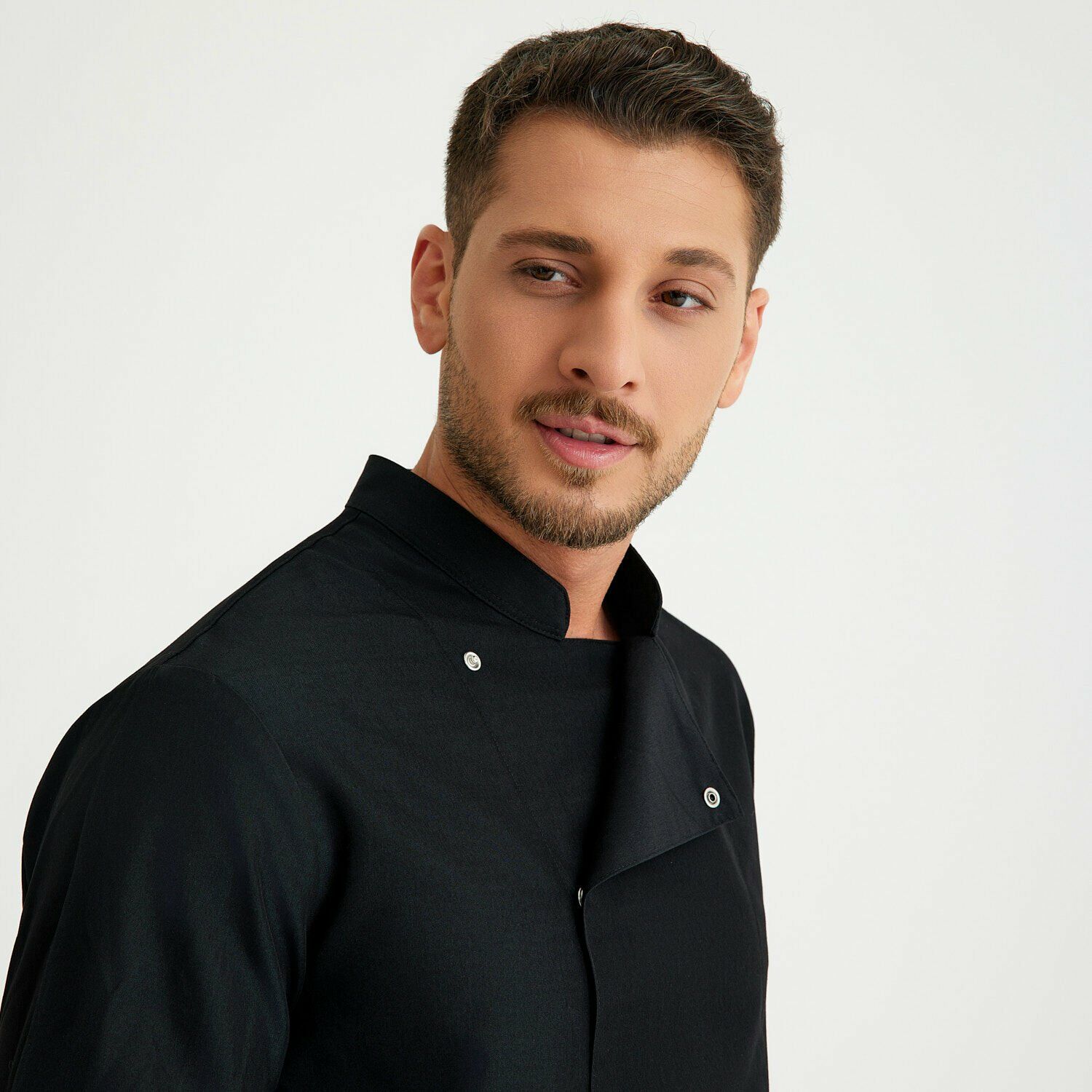 Siyah Alpaka Hakim Yaka Aşçı Ceketi