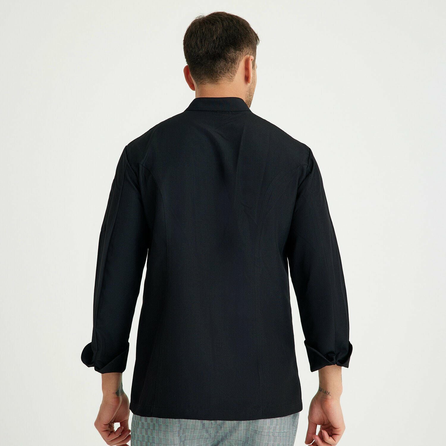 Siyah Alpaka Hakim Yaka Aşçı Ceketi