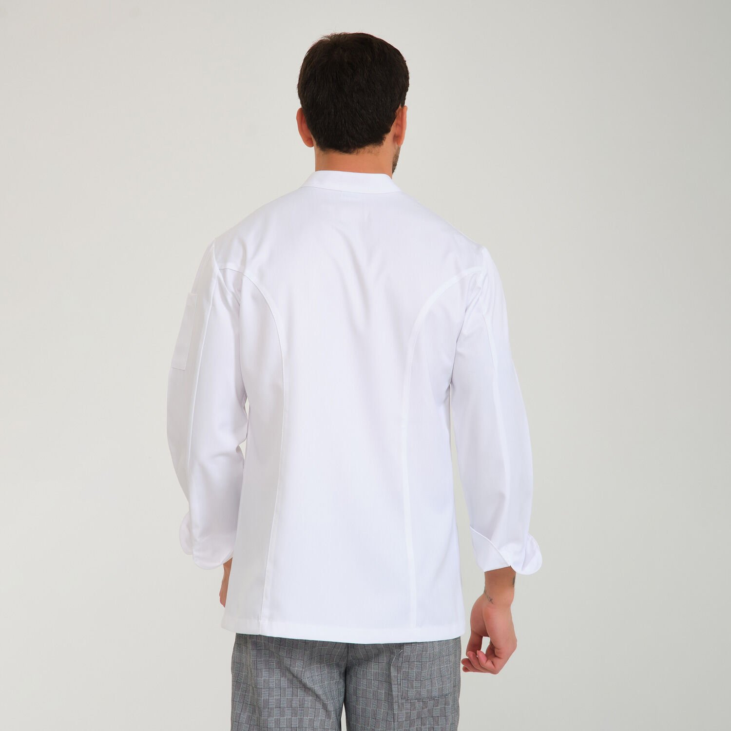 Beyaz Alpaka Hakim Yaka Aşçı Ceketi