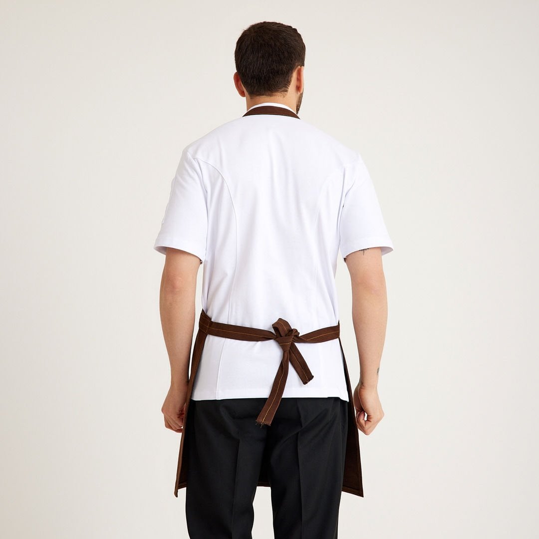 Kahverengi Kot Askılı Cepli Önlük