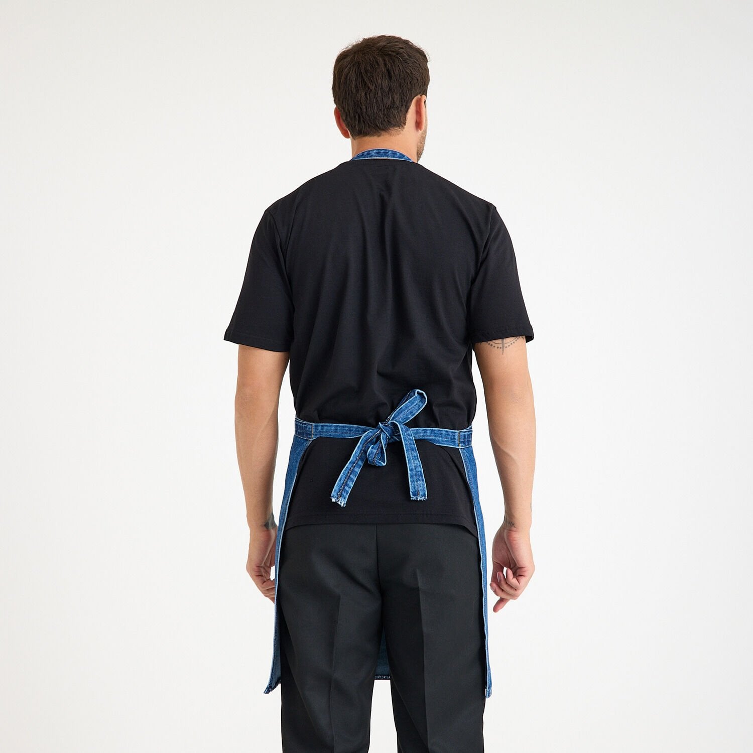 Mavi Kot Denim Askılı Cepli Önlük - İnce