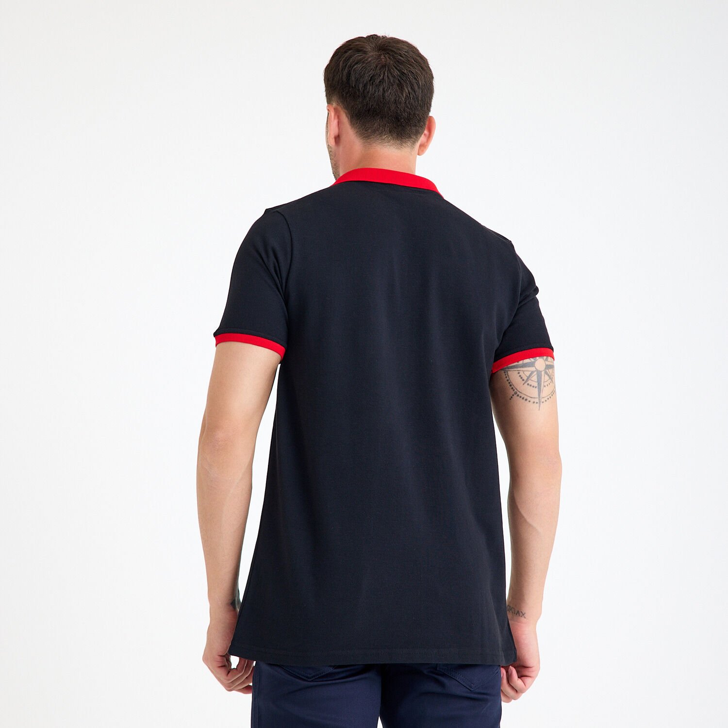 Siyah Kırmızı Çift Renk Polo Yaka İş Tişörtü