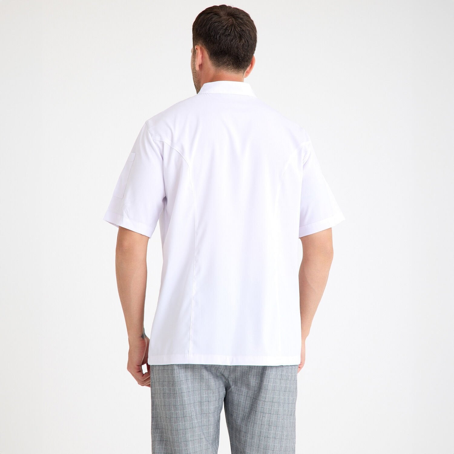 Beyaz Kısa Kol Likralı Aşçı Ceketi