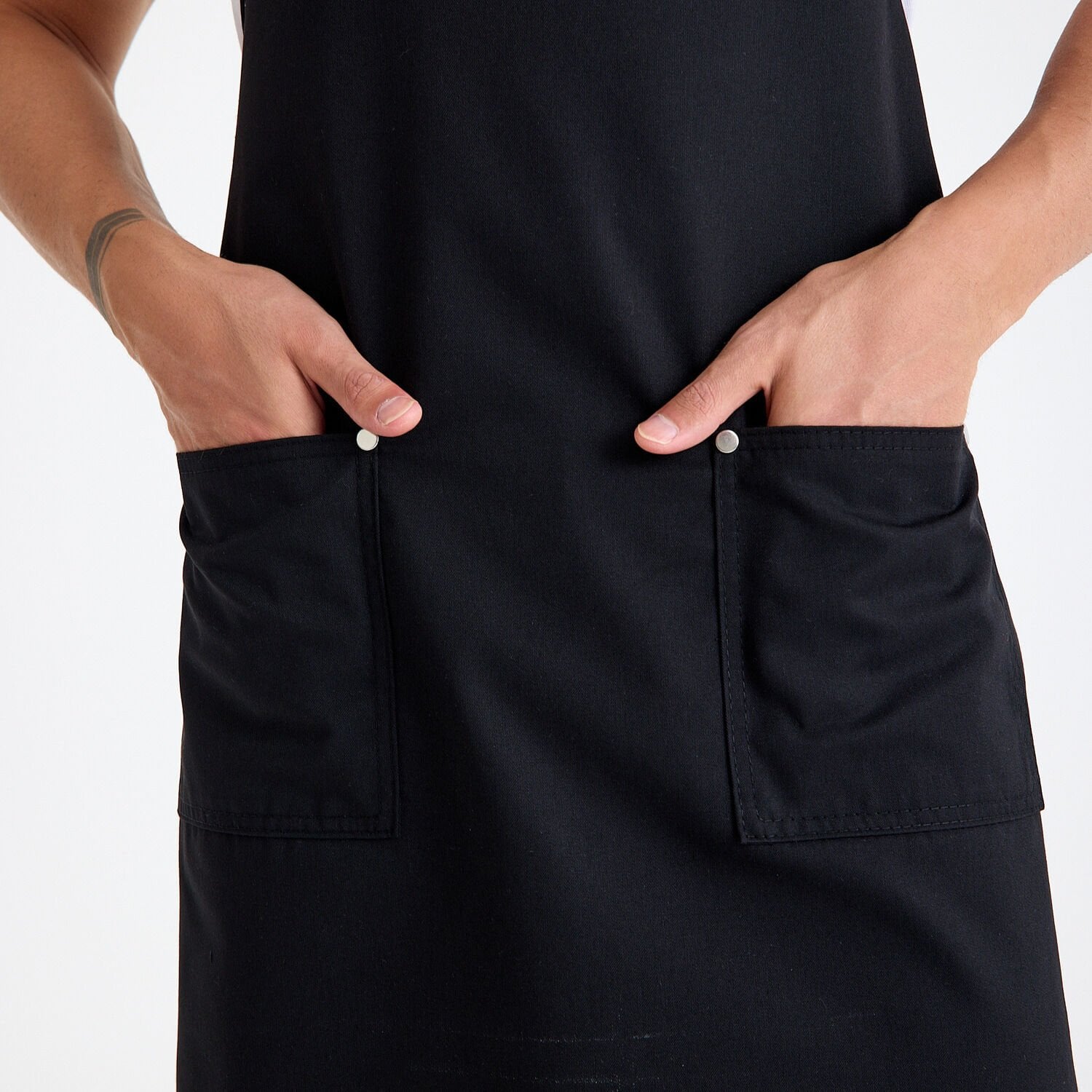 Gabardin Askılı Önlük - Siyah